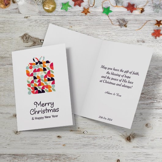 Geometric pattern Christmas greetings. シーズンカード