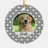 Geometric Pattern Christmas Pet Photo Ornament セラミックオーナメント (正面)