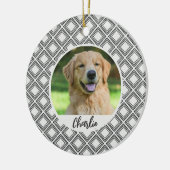 Geometric Pattern Christmas Pet Photo Ornament セラミックオーナメント (左)