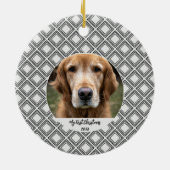 Geometric Pattern Christmas Pet Photo Ornament セラミックオーナメント (裏面)