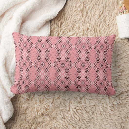 Geometric pattern coral retro rhombuses ランバークッション (ブランケット)