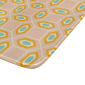 Geometric pattern in blue and orange diamond shape カッティングボード (角)