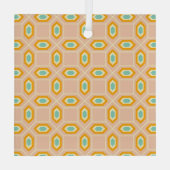Geometric pattern in blue and orange diamond shape ガラスオーナメント (裏面)