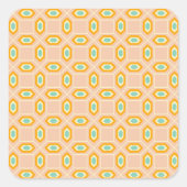 Geometric pattern in blue and orange diamond shape スクエアシール (正面)