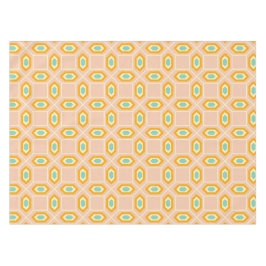 Geometric pattern in blue and orange diamond shape テーブルクロス