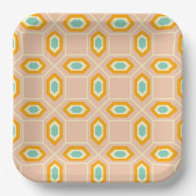 Geometric pattern in blue and orange diamond shape