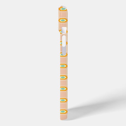 Geometric pattern in blue and orange diamond shape Case-Mate iPhoneケース (裏面 / 左)