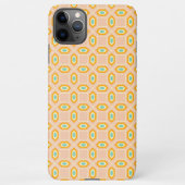 Geometric pattern in blue and orange diamond shape iPhoneケース (裏面)