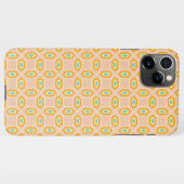 Geometric pattern in blue and orange diamond shape iPhoneケース (裏面横)