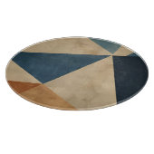 Geometric Pattern in Blues, Tans, and Rust カッティングボード (角)