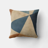 Geometric Pattern in Blues, Tans, and Rust クッション (裏面)