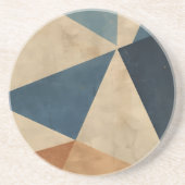 Geometric Pattern in Blues, Tans, and Rust コースター (正面)