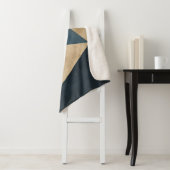 Geometric Pattern in Blues, Tans, and Rust シェルパブランケット (インサイチュ)