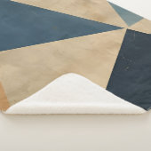 Geometric Pattern in Blues, Tans, and Rust シェルパブランケット (3/4)