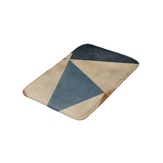 Geometric Pattern in Blues, Tans, and Rust バスマット (アングル)