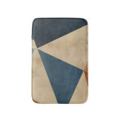 Geometric Pattern in Blues, Tans, and Rust バスマット (正面縦)