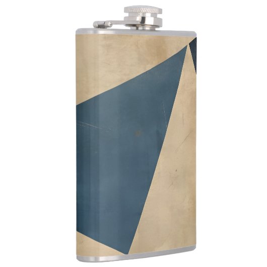 Geometric Pattern in Blues, Tans, and Rust フラスク (右)