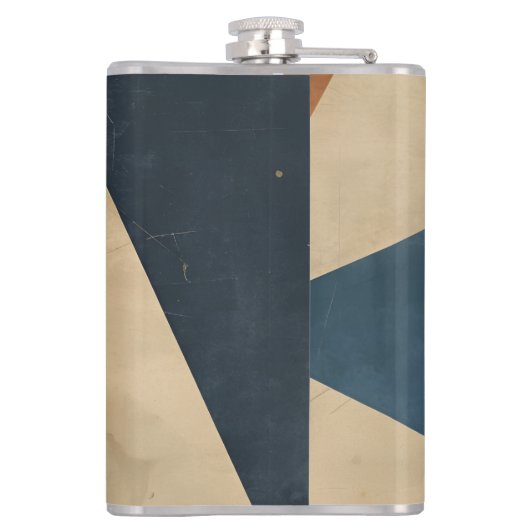 Geometric Pattern in Blues, Tans, and Rust フラスク (裏面)