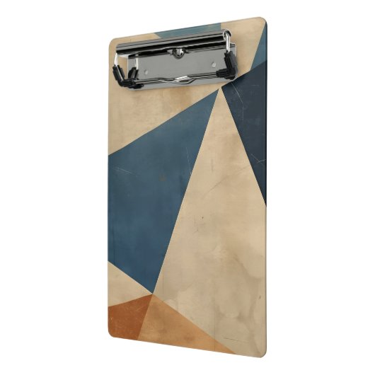 Geometric Pattern in Blues, Tans, and Rust ミニクリップボード (アングル2)