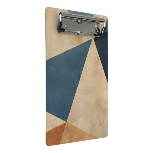 Geometric Pattern in Blues, Tans, and Rust ミニクリップボード (アングル)