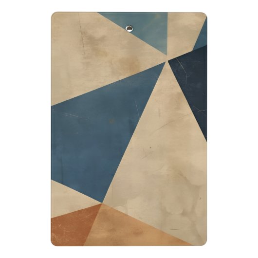 Geometric Pattern in Blues, Tans, and Rust ミニクリップボード (裏面)