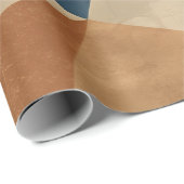 Geometric Pattern in Blues, Tans, and Rust ラッピングペーパー (ロールコーナー)