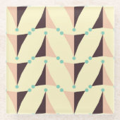 Geometric pattern in retro vibe ガラスコースター (正面)