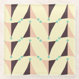 Geometric pattern in retro vibe ガラスコースター