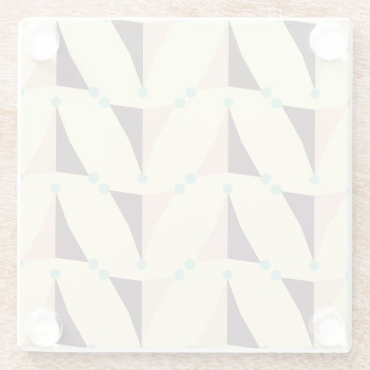 Geometric pattern in retro vibe ガラスコースター (裏面)