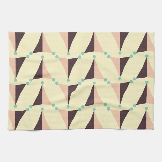 Geometric pattern in retro vibe キッチンタオル (横)