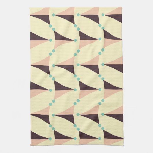 Geometric pattern in retro vibe キッチンタオル (縦)