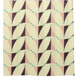 Geometric pattern in retro vibe シャワーカーテン