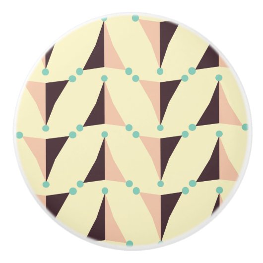 Geometric pattern in retro vibe セラミックノブ (正面)