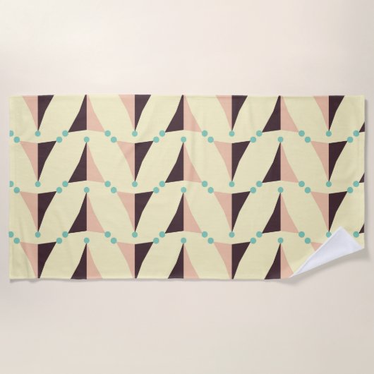 Geometric pattern in retro vibe ビーチタオル (正面)