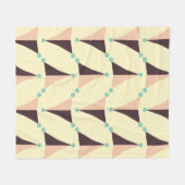 Geometric pattern in retro vibe フリースブランケット (正面(横))