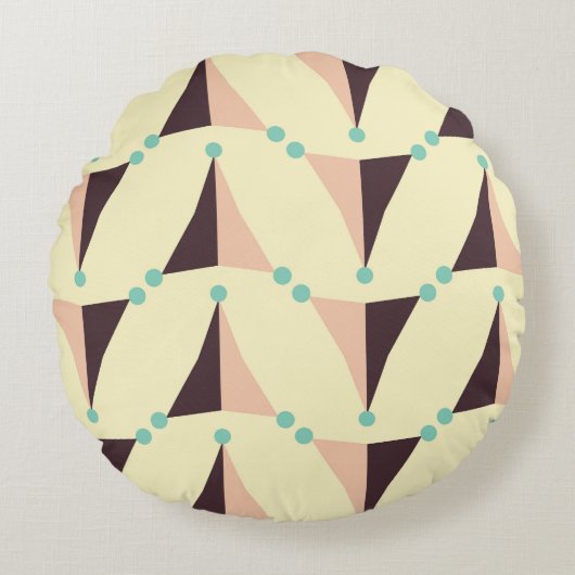 Geometric pattern in retro vibe ラウンドクッション (正面)