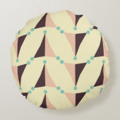 Geometric pattern in retro vibe ラウンドクッション (裏面)