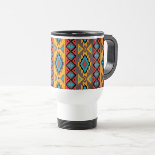 Geometric pattern mug トラベルマグ (正面右)