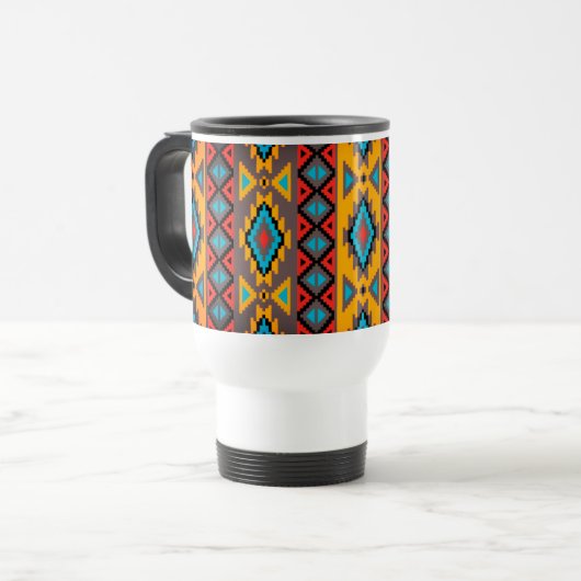 Geometric pattern mug トラベルマグ (正面左)