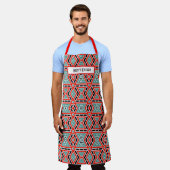 Geometric Pattern Name Personalized Aprons エプロン (着用した状態)