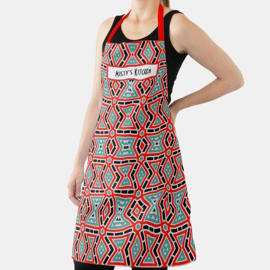 Geometric Pattern Name Personalized Aprons エプロン (インサイチュ)