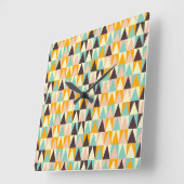 Geometric pattern of multi-colored triangles  スクエア壁時計 (傾斜)
