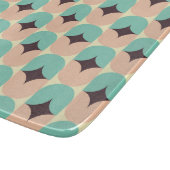 Geometric pattern of teal, beige, and black shapes カッティングボード (角)
