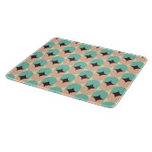 Geometric pattern of teal, beige, and black shapes カッティングボード (角)
