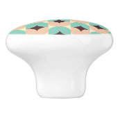 Geometric pattern of teal, beige, and black shapes セラミックノブ (側面)