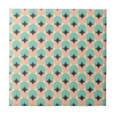 Geometric pattern of teal, beige, and black shapes タイル (正面)
