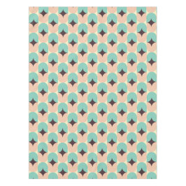 Geometric pattern of teal, beige, and black shapes テーブルクロス