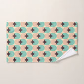 Geometric pattern of teal, beige, and black shapes バスタオルセット (ハンドタオル)