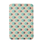 Geometric pattern of teal, beige, and black shapes バスマット (正面縦)