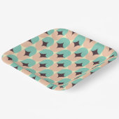 Geometric pattern of teal, beige, and black shapes ペーパープレート (傾斜あり)